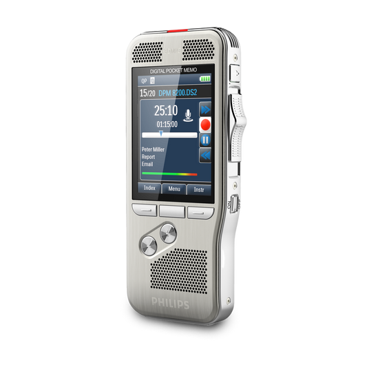 Enregistreur vocal Philips PocketMemo avec lecteur de code-barres DPM8500